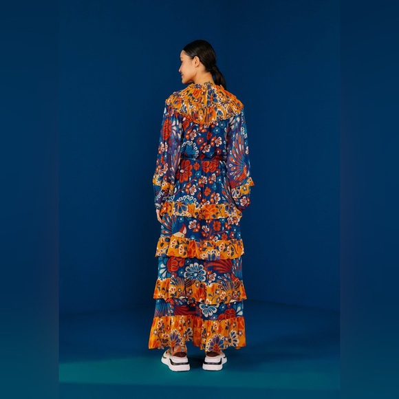 NWT FARM RIO Mixed Pineapple Flowers Maxi Dress - Picture 4 of 7